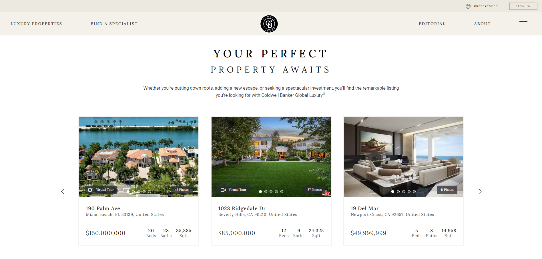 NEW Coldwell Banker Global Luxury Website